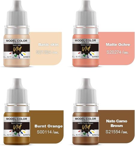 VM FIGURE Skin Tone Series Eco Friendly Water Based Color 4 Bottles x 5 ml (0.17 fl.oz.) Brush Paint Miniature Painting Kit Acrylic Resin Pigment for Models, Figures, and Crafts in Kuwait