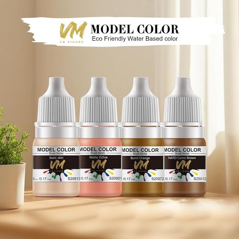 VM FIGURE Skin Tone Series Eco Friendly Water Based Color 4 Bottles x 5 ml (0.17 fl.oz.) Brush Paint Miniature Painting Kit Acrylic Resin Pigment for Models, Figures, and Crafts in Kuwait