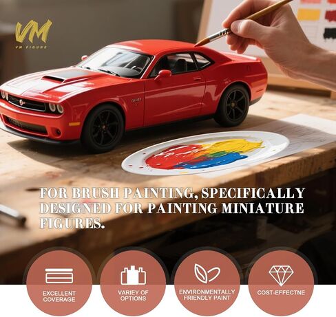 VM FIGURE Skin Tone Series Eco Friendly Water Based Color 4 Bottles x 5 ml (0.17 fl.oz.) Brush Paint Miniature Painting Kit Acrylic Resin Pigment for Models, Figures, and Crafts in Kuwait