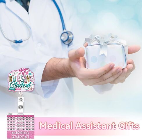 Nursing Student Badge Reel and Buddy,Badge Reel Retractable Badge Clip with w/Height & Weight Conversion Charts, Gifts for Nurse Student Doctor Medical Assistant Badge Accessories in Saudi Arabia