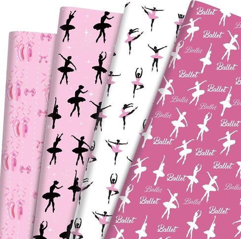Gymnastics Wrapping Paper 12 Sheets Gymnastics Girls Wrapping Paper Gifts Packing Paper Colorful Gift Wrap DIY Craft Art Paper for Birthday,Party 20"×28" in Saudi Arabia