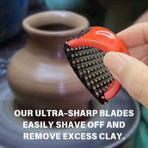 2 Pack Clay & Wood Rasp Tool with Ergonomic Handle - Shaping & Smoothing Tool for Pottery, Woodworking, and Ceramics, Ultra Sharp Steel Blade in Saudi Arabia