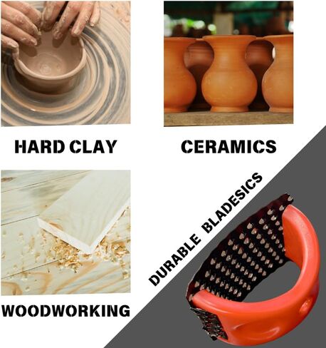 2 Pack Clay & Wood Rasp Tool with Ergonomic Handle - Shaping & Smoothing Tool for Pottery, Woodworking, and Ceramics, Ultra Sharp Steel Blade in Saudi Arabia