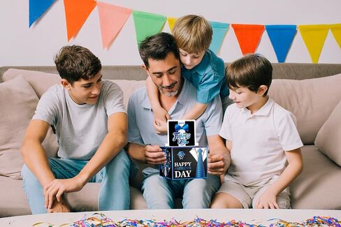 JWSCYSY Father's Day Money Box for Cash Gift Pull, Surprise Money Holder Cash Gift for Husband Dad Grandfather, DIY Fun Father's Day Gifts with Pull Out Card and 50Pcs Transparent Bags (Black Blue) in Saudi Arabia