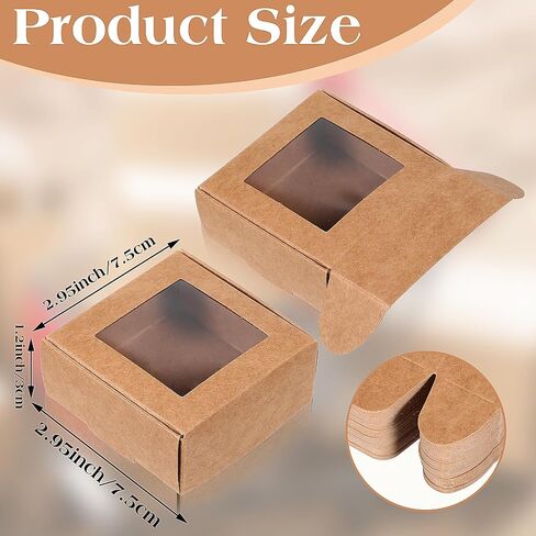 Maquita 100 PCS Soap Backaging Joxes with Window Mini Kraft Paper Boxes Bulk Treat Favor Boxes Rectangle Home Soap Joxes for Homemade Soap Making Cookies Candy Prese in Kuwait