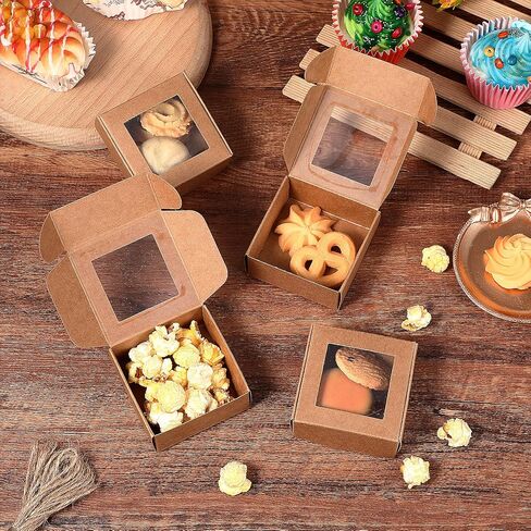 Maquita 100 PCS Soap Backaging Joxes with Window Mini Kraft Paper Boxes Bulk Treat Favor Boxes Rectangle Home Soap Joxes for Homemade Soap Making Cookies Candy Prese in Kuwait