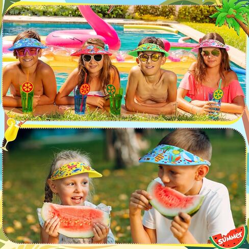 Maiteenly 36 Sets Foam Visor for Kids Summer Crafts Sun Hat Crafts Kits Include Assorted Color Foam Visor Hats Rhinestone Felt Stickers and Markers for Boys Girls Outdoor Sea Party Activities Supplies in Saudi Arabia