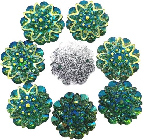 Lmlliang 10pc Sew On Rhinestone Liht Blue Leaf Shape Flat Back Resin Cabochon Cameo for Jewelry Making DIY Bags Hair Clip Phone Craft Shoes Jewelry Making Decoration20mmx38mm in Kuwait