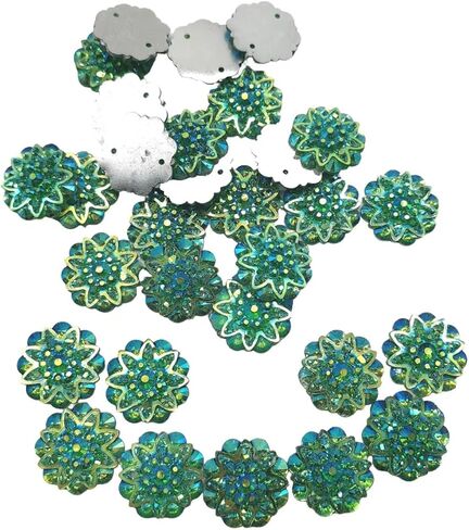 Lmlliang 10pc Sew On Rhinestone Liht Blue Leaf Shape Flat Back Resin Cabochon Cameo for Jewelry Making DIY Bags Hair Clip Phone Craft Shoes Jewelry Making Decoration20mmx38mm in Kuwait