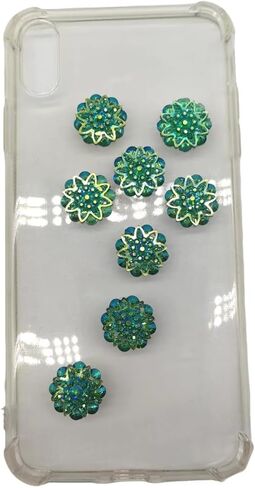 Lmlliang 10pc Sew On Rhinestone Liht Blue Leaf Shape Flat Back Resin Cabochon Cameo for Jewelry Making DIY Bags Hair Clip Phone Craft Shoes Jewelry Making Decoration20mmx38mm in Kuwait