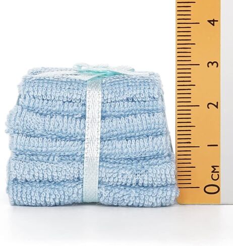 Odoria 1/12 Miniature Bathroom Towels Dollhouse Decoration Accessories, Blue in Kuwait