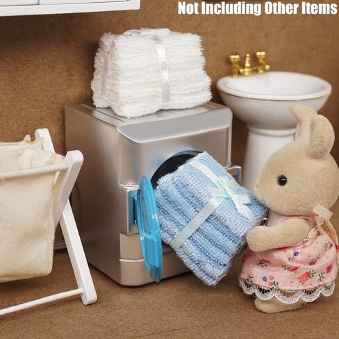 Odoria 1/12 Miniature Bathroom Towels Dollhouse Decoration Accessories, Blue in Kuwait