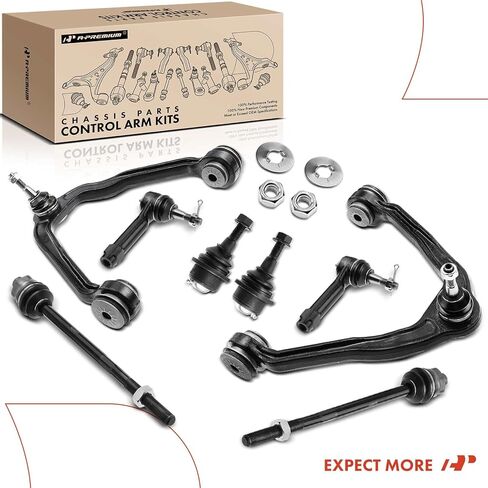 طقم تعليق أمامي A-Premium 13 قطعة AWD 4WD، لسيارة Chevy GMC Silverado 1500 Sierra 1500 Suburban Avalanche Tahoe Yukon XL Escalade EXT ESV، ذراع التحكم العلوي، وصلة كروية سفلية، وصلة قضيب ربط نهاية قضيب in Kuwait
