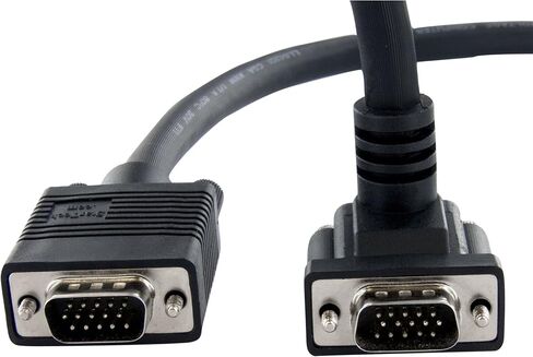 StarTech.com 15ft Coax High Resolution 90° Down Angled VGA Monitor Cable - HD15 M/M (MXT101MMHD15) Black in Saudi Arabia