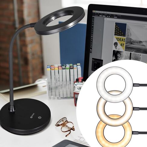 سلسلة Ottlite® Wellness Capture Clip-On LED LID Light ، 25 "H ، 11.5W ، Black in Kuwait