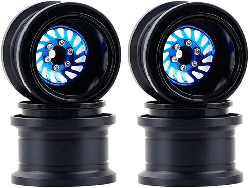 DJX TRX4MT Wheel Rims Aluminum Deep Dish Wheels for 1/18 Traxxas TRX-4MT F-150 K10 RC Monster Truck Upgrade Parts(Blue) in Saudi Arabia