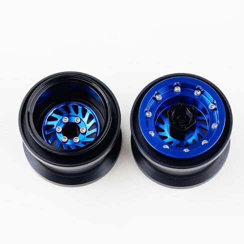 DJX TRX4MT Wheel Rims Aluminum Deep Dish Wheels for 1/18 Traxxas TRX-4MT F-150 K10 RC Monster Truck Upgrade Parts(Blue) in Saudi Arabia