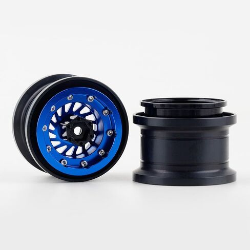 DJX TRX4MT Wheel Rims Aluminum Deep Dish Wheels for 1/18 Traxxas TRX-4MT F-150 K10 RC Monster Truck Upgrade Parts(Blue) in Saudi Arabia