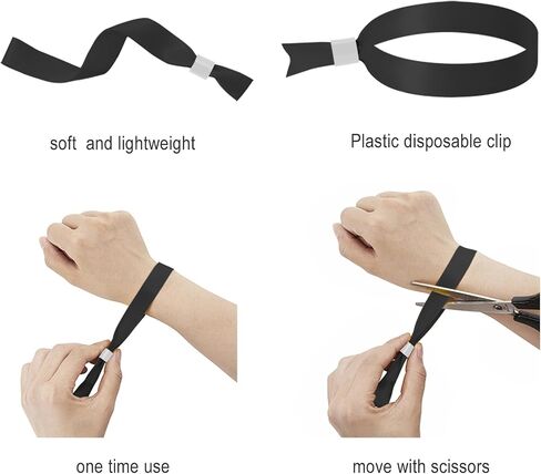 100 Pack Cloth Event Wristband,Color Wristbands Without Logo Resistant, Suitable for Lightweight Concert Wrist Strap for Activities, Parties (Color : White) in Saudi Arabia