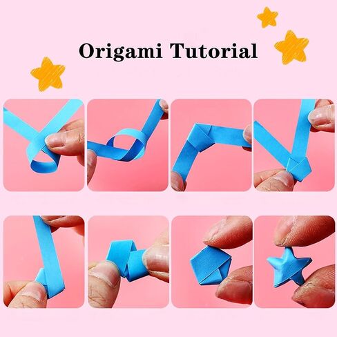 Origami Stars Papers 1350 Sheets Double Sided Origami Stars Paper Solid Lucky Star Origami Strips for Make Wishing Stars DIY Hand Art Crafts Supplies Lucky Star Decoration (27 Color) in Saudi Arabia