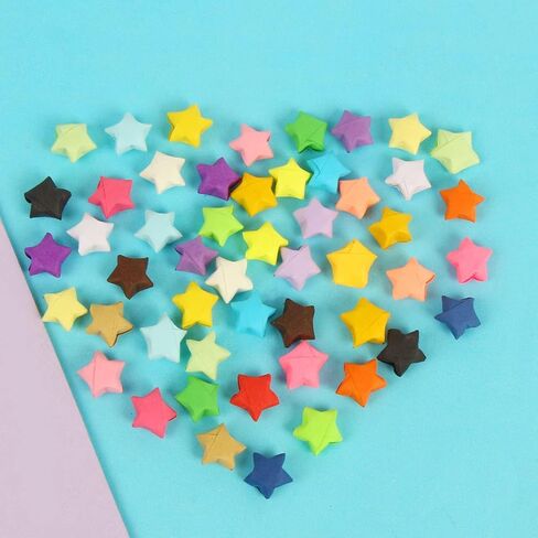 Origami Stars Papers 1350 Sheets Double Sided Origami Stars Paper Solid Lucky Star Origami Strips for Make Wishing Stars DIY Hand Art Crafts Supplies Lucky Star Decoration (27 Color) in Saudi Arabia