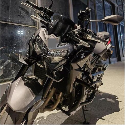 Fit for Kawasaki Z900 2020-2024 Front Downforce Spoiler Z 900 Naked Winglet Fairing Wing Deflector(Glass Black) in Kuwait