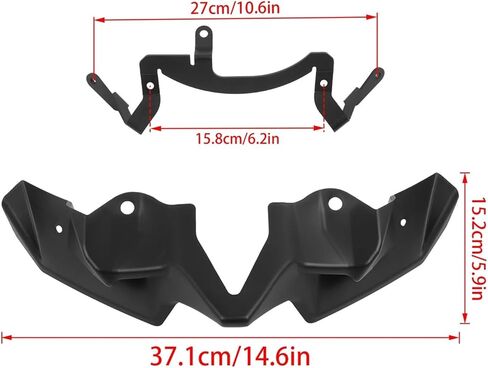 Fit for Kawasaki Z900 2020-2024 Front Downforce Spoiler Z 900 Naked Winglet Fairing Wing Deflector(Glass Black) in Kuwait