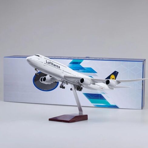 Andsyyds 1: 150 مقياس 47 سم B747 طراز الطائرات لوفتهانزا 747 الطراز مع الأضواء ومجموعة طائرة راتنج راتنج راتنجات الهبوط (مع الضوء) in Kuwait