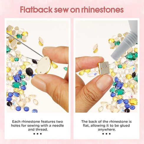 70Pcs Sew on Rhinestones White Mixed Shapes Flatback K9 Glass Rhinestones Sew on Crystal Gems with 2 Holes for Crafts, Clothes, Costumes, Dress, Hat, Shoes in Kuwait