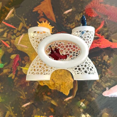Aquarium Floating Betta Fish Log, Hide Tunnel and Hammock Toy, Small Fish Or Shrimp Hide Resting Cave, Floating Feeder, Feeding Ring, Tank Accessories Decoration. (Black) in Saudi Arabia