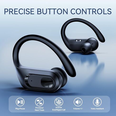occiam Wireless Earbuds with Charging Case, Auto Pairing, Flexible Earhooks, for Running and Sports, Dual LED Battery Display Brown in Saudi Arabia