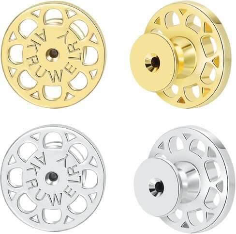 Earring Backs Replacements,AKRUWERLY 4PCS Dainty Round Shape Earring Lifter Backings for Droopy Ears,Locking Earlobe Support Backers for Heavy Earings Flat Backstop for Studs, Mixed Color in Kuwait