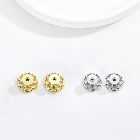 Earring Backs Replacements,AKRUWERLY 4PCS Dainty Round Shape Earring Lifter Backings for Droopy Ears,Locking Earlobe Support Backers for Heavy Earings Flat Backstop for Studs, Mixed Color in Kuwait