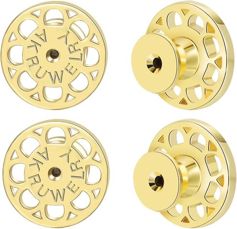 Earring Backs Replacements,AKRUWERLY 4PCS Dainty Round Shape Earring Lifter Backings for Droopy Ears,Locking Earlobe Support Backers for Heavy Earings Flat Backstop for Studs, Mixed Color in Kuwait
