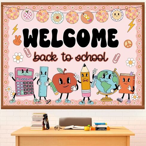 دعونا نزرع بعض اللطف من نشرات النشرة اللطيفة التي تعود إلى Booho إلى School Charsips Decorations Sunflower Pencil Book Apple Paper Clutouts مع حدود اليوم الأول من لوازم ديكور المكتبة المدرسية in Saudi Arabia