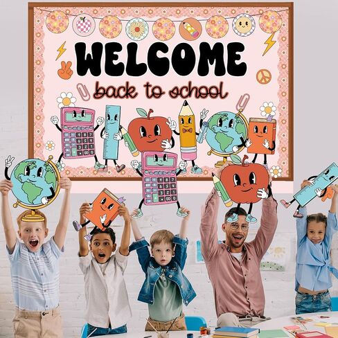 دعونا نزرع بعض اللطف من نشرات النشرة اللطيفة التي تعود إلى Booho إلى School Charsips Decorations Sunflower Pencil Book Apple Paper Clutouts مع حدود اليوم الأول من لوازم ديكور المكتبة المدرسية in Saudi Arabia