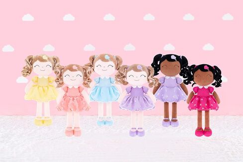 Dloveleya Personaled Curly Doll مع اسمك - DOTY PINK Pink Soft Plush Doll for Girls Plush Doll Gifts in Kuwait