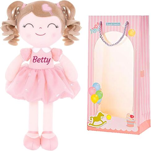 Dloveleya Personaled Curly Doll مع اسمك - DOTY PINK Pink Soft Plush Doll for Girls Plush Doll Gifts in Kuwait