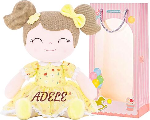 Dloveleya Personaled Curly Doll مع اسمك - DOTY PINK Pink Soft Plush Doll for Girls Plush Doll Gifts in Kuwait
