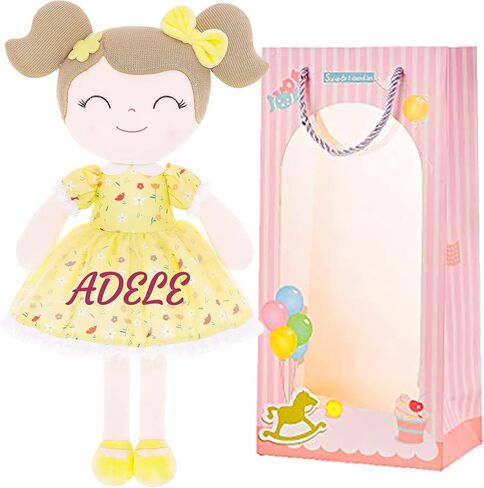Dloveleya Personaled Curly Doll مع اسمك - DOTY PINK Pink Soft Plush Doll for Girls Plush Doll Gifts in Kuwait