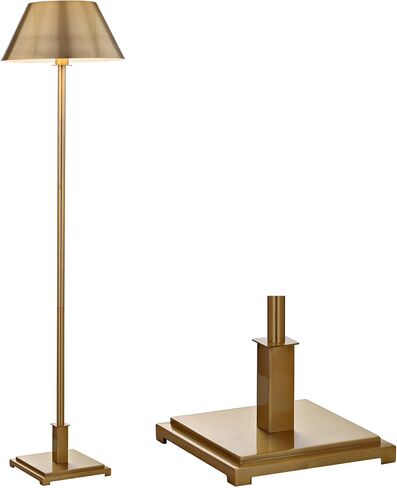 Jonathan y jyl6005b Roxy 60 "مصباح أرضي LED المعدني معاصر ، انتقالي لغرف النوم ، غرفة المعيشة ، المكتب ، القراءة ، Brassedbrass ، النحاس الذهب in Saudi Arabia