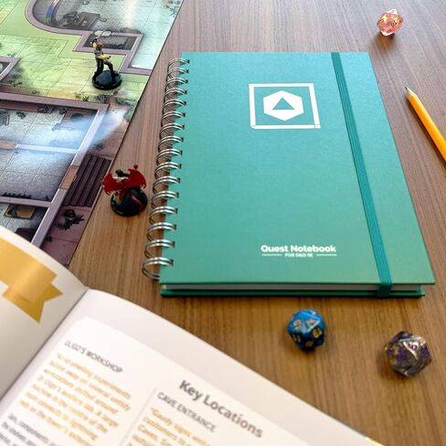 Roll & Play Press 5e Player's Quest Book: 120 صفحة ، مجلة أحرف A5 Hardback مع ورقة حرف DND ، الفذ والتعقب ، الورق المبطن والمزيد in Saudi Arabia