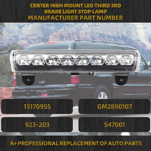 Dasbecan LED 3rd High Mount Brake Light Brake Light Carge Light Compatible with 2000-2006 Chevrolet Suburban 1500/2500 Tahoe GMC Yukon 1500/2500 Replaces# 15170955 923-203 S47001 in Kuwait