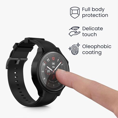 kwmobile Case Compatible with OnePlus Watch 2 / Oppo Watch X Case - 2X TPU Silicone Fitness Tracker Cover - Transparent in Saudi Arabia