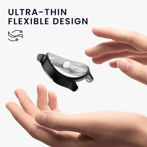 kwmobile Case Compatible with OnePlus Watch 2 / Oppo Watch X Case - 2X TPU Silicone Fitness Tracker Cover - Transparent in Saudi Arabia