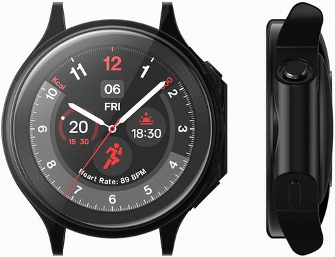kwmobile Case Compatible with OnePlus Watch 2 / Oppo Watch X Case - 2X TPU Silicone Fitness Tracker Cover - Transparent in Saudi Arabia