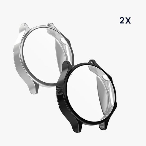 kwmobile Case Compatible with OnePlus Watch 2 / Oppo Watch X Case - 2X TPU Silicone Fitness Tracker Cover - Transparent in Saudi Arabia