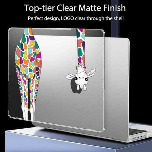 Mektron Ultra Thin Printed Case for MacBook Pro 14 inch 2024 Release M4 A3112 A3401 A3185 Fits 2023 2021 M3 A2918 A2992 M2 A2779 M1 A2442, Protective Hard Shell with Fold Kickstand, Colorful Giraffe in Saudi Arabia