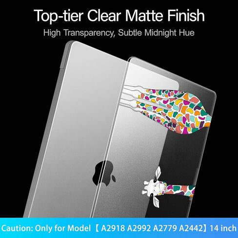Mektron Ultra Thin Printed Case for MacBook Pro 14 inch 2024 Release M4 A3112 A3401 A3185 Fits 2023 2021 M3 A2918 A2992 M2 A2779 M1 A2442, Protective Hard Shell with Fold Kickstand, Colorful Giraffe in Saudi Arabia