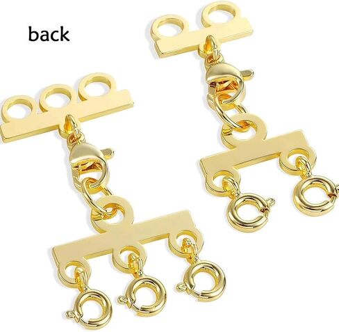 Necklace Layering Clasp Converter, 18k Gold and Silver, Tangle Free Jewelry Chain Separator (4PCS B) in Kuwait